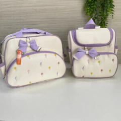 Kit bolsa 2pc Flores (lilas) laco
