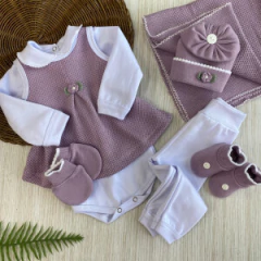 SAIDA DE MATERNIDADE LISA - REF:1100 (Lilás) SANCHES