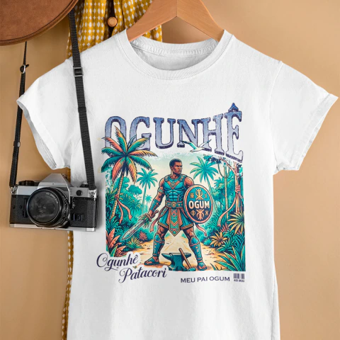 Camiseta Ogum Ogunhê Feminina Baby Look - comprar online