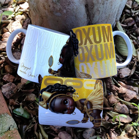 Axé Caneca Oxum Estilo Disney Cerâmica 325ml - comprar online