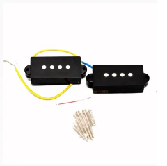 Conjunto de captadores para baixo elétrico Precision Bass Andaluz PUB01 com fios amarelo e azul e parafusos de ajuste