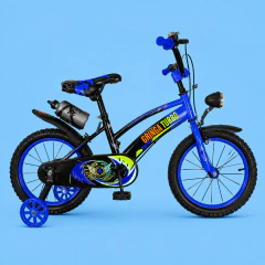 Bicicleta Infantil Aro 20 Old School Azul 6 a 10 Anos LED + Pneu Grosso + Farol + Rodinhas + Freio V-Brake Completa