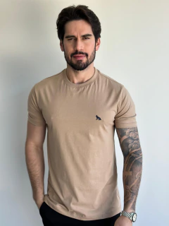 Camiseta Acostamento Casual Básica Bege Caqui