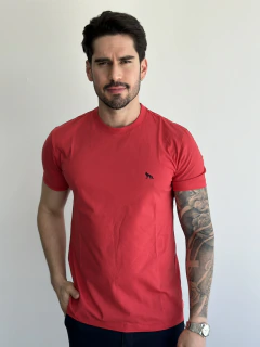 Camiseta Acostamento Casual Wolf Vermelho Hibisco