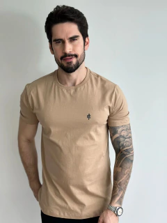 Camiseta Acostamento Casual Bege Caqui