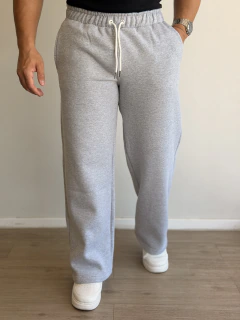 Calça Presence Moletom Baggy Cinza