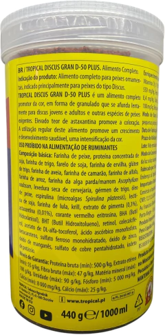 Ração Discus Gran D-50 Plus 440g Granulada - Tropical - comprar online