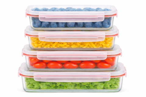 Set 4 Tupper Rectangular vidrio hermetico