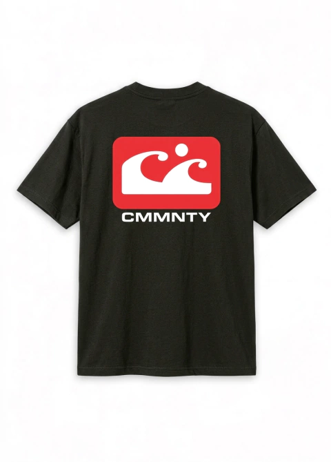 Remera CMMNTY Relax "Wave Black"