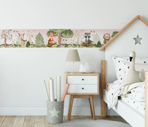 Imagem do Faixa Decorativa Infantil Bosque Encantado Aquarela