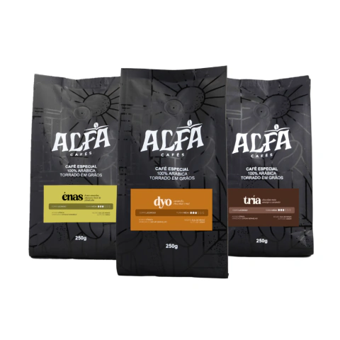 Kit Descoberta Alfa - 3 Cafés Especiais em Grãos 250g
