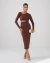 Vestido Amanda Com Fenda Marrom - comprar online