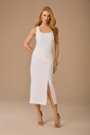 Vestido Cristal Em Alfaiataria Lisa Off White