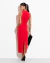Vestido Serenna Midi Em Alfaiataria Lisa Vermelho na internet