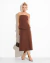 Vestido Claria Em Alfaiataria Lisa Marrom