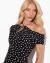 Vestido Eudora Curto Em Poá Preto na internet