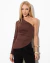 Blusa Agatha Um Ombro Só Marrom - comprar online
