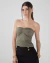 Cropped Betina Em Malha Verde Militar na internet