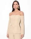 Blusa Antonina Em Alfaiataria Lisa Bege
