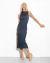Vestido Iná Em Bengaline Azul Jeans