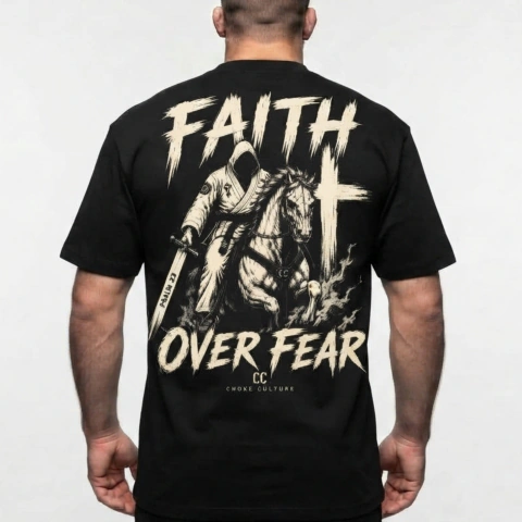 Camiseta Oversized Choke Culture - FAITH OVER FEAR