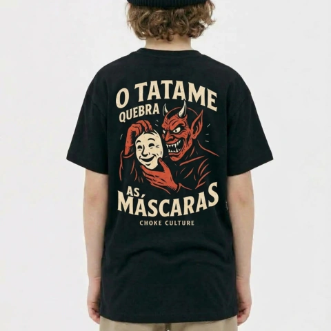 Camiseta Infantil Choke Culture - O TATAME QUEBRA AS MASCARAS