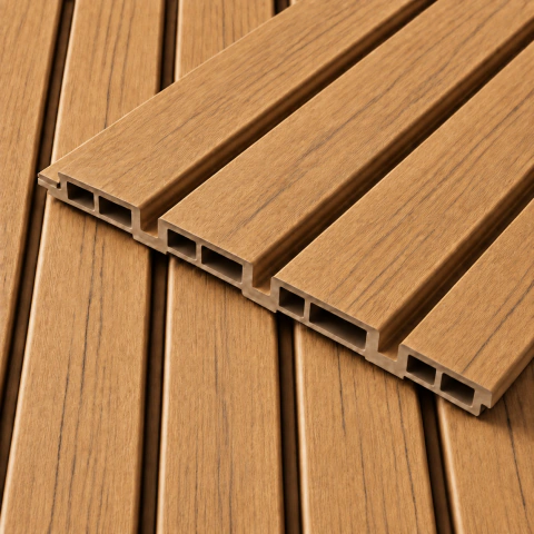 Wall Panel Exterior WPC - Varillado Roble Miel x5