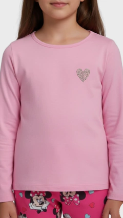 Blusa Manga Longa com Coração de Strass