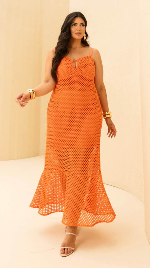VESTIDO RESORT TRAMA CROCHÊ