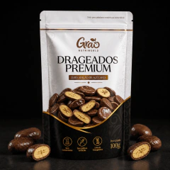 Banana Liofilizada Drageada com Chocolate ao Leite (Sem Adição de Açúcar) Premium 100g