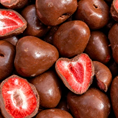 Morango Liofilizado Drageado Com Chocolate Ao Leite Sem Adição de Açúcar