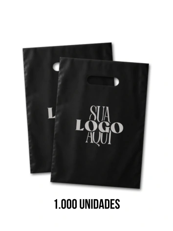 SACOLA BOCA DE PALHAÇO PRETA PERSONALIZADA 1000UN