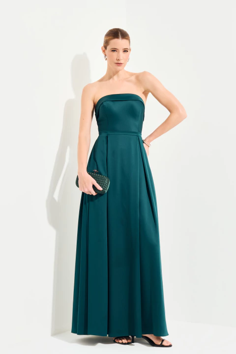 Vestido Lapela Amarração Alina Floresta
