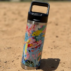 Botella 500 ml. Arte Emilia Can "Flor Azul"