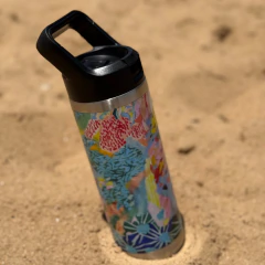 Botella 500 ml. Arte Emilia Can "Flor Azul" - comprar online