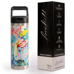 Botella 500 ml. Arte Emilia Can "Flor Azul" - Lovefield