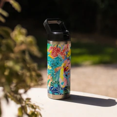 Botella 500 ml. Arte Emilia Can "Flor Azul" - tienda online