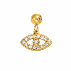 Pingente Olho Grego com Zircônias Banhado a Ouro 18k