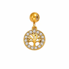 Pingente Árvore da Vida com Zircônias Banhado a Ouro 18k