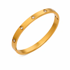 Bracelete com Zircônias Banhado a Ouro 18k