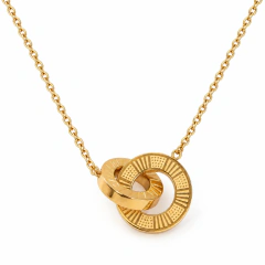Colar de Círculos Entrelaçados Banhado a Ouro 18k