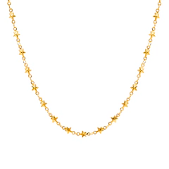 Choker Dourado com Mini Estrelas Banhado a Ouro 18k