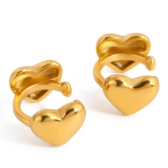 Ear Cuff Coração Banhada a Ouro 18k