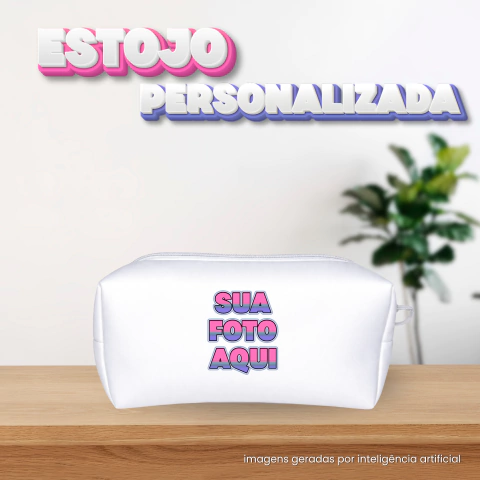 Estojo Branco com Área Personalizável - Arte à Escolha do Cliente