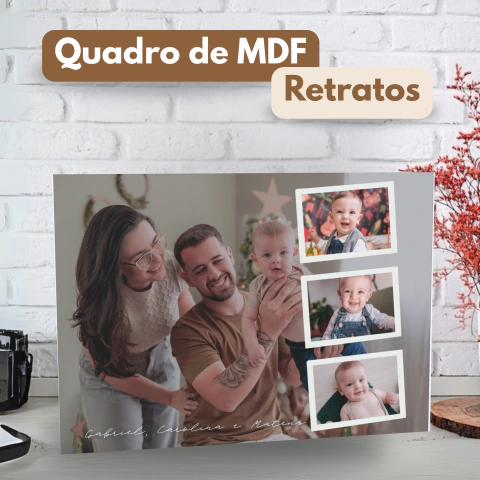 Quadro Decorativo em MDF - Retratos (Personalizado com foto)