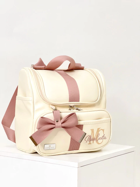 Mochila Off Premium Personalizada – Coleção Pureza Faixa Lisa Rosé Nude