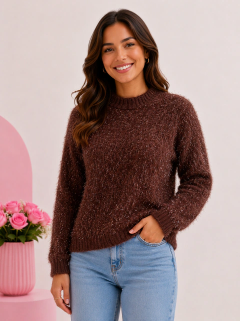 Suéter Flor de Cacau Marrom - comprar online