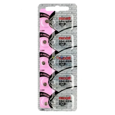 Pila Maxell SR416SW Mercury Free Tipo 337 x unidad