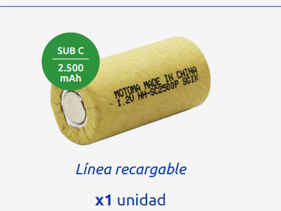1 Pila SUB C 2.500 mAh