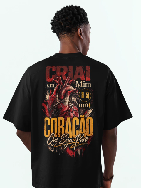 Camiseta masculina Dom Cap - Criai em Mim um Coração Puro | Salmo 51